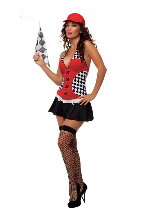 Uniform Costumes Hot Red Cheerleader Costume - Click Image to Close